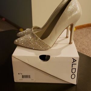 Aldo Silver Gem Heels sz8.5